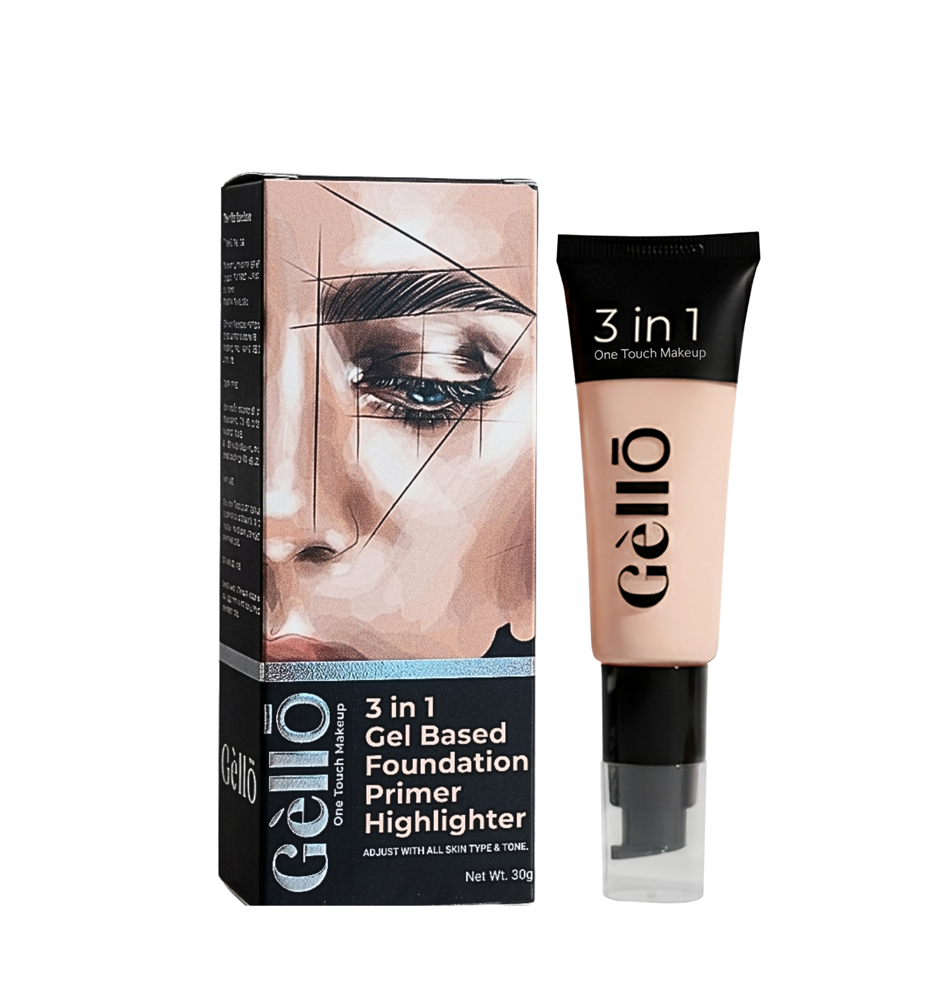 3 in 1 Gel Based Foundation Primer Highlighter